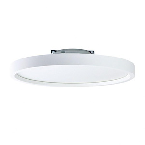 Surf - 14W LED Regressed Edge-Lit Flush Mount with Round Baffle-1.75 Inches Tall and 7.88 Inches Wide