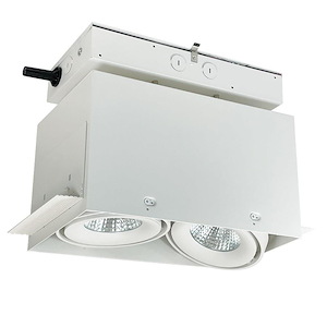 NMRTLG Series - 60W 2 LED 2-Head Narrow Flood Trimless MLS Housing with 0-10V Dimming-9.75 Inches Tall and 15 Inches Wide