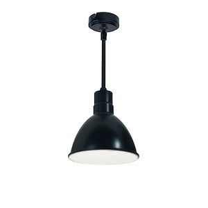 NRLM Series - 15W LED RLM Shade 12 Inches Stem Mount with Triac/ELV/0-10V Dimming-9.25 Inches Tall and 8.5 Inches Wide
