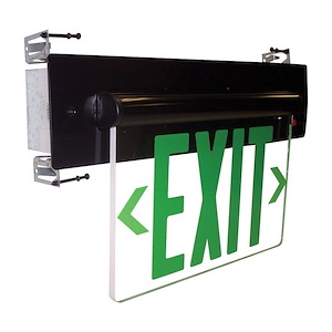 NX-813 Series - 3W LED Single Clear Acrylic Face Recessed Adjustable Edge-Lit Exit Sign with AC Only-8.25 Inches Tall and 14.5 Inches Wide - 1313923