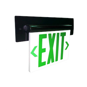 NX-813 Series - 3W LED Single Mirrored Acrylic Face Recessed Adjustable Edge-Lit Exit Sign with AC Only-8.25 Inches Tall and 14.5 Inches Wide
