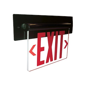 NX-813 Series - 3W LED Single Clear Acrylic Face Recessed Adjustable Edge-Lit Exit Sign with AC Only-8.25 Inches Tall and 14.5 Inches Wide