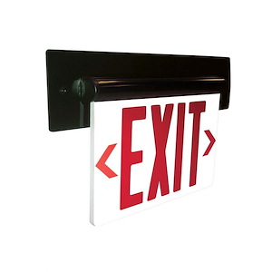 NX-813 Series - 3W LED Single Mirrored Acrylic Face Recessed Adjustable Edge-Lit Exit Sign with AC Only-8.25 Inches Tall and 14.5 Inches Wide - 1313829