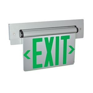 NX-814 Series - 3W LED Single Mirrored Acrylic Face Recessed Adjustable Edge-Lit Exit Sign with 2-Circuit-8.25 Inches Tall and 14.5 Inches Wide