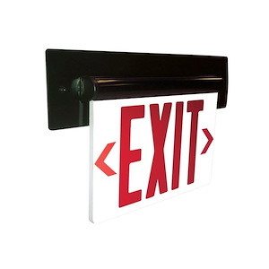 12 Inch 5W 1 LED Single Face Edge Lit 90&#194;&#186; Battery Backup Recessed Adjustable Emergency Exit Sign