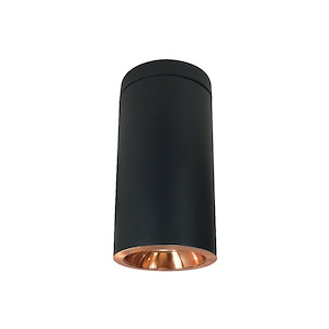 NYLD2-6 Series - 12W LED 6 Inches Cobalt Cylinder Reflector Flush Mount with Triac/ELV Dimming-14.5 Inches Tall and 7.63 Inches Wide