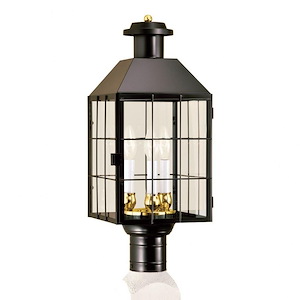 American Heritage - 3 Light Outdoor Post Lantern In Traditional and Classic Style-21.5 Inches Tall and 8.25 Inches Wide