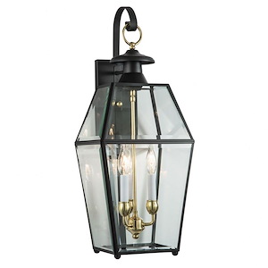 Olde Colony - 3 Light Outdoor Wall Mount In Traditional and Classic Style-28 Inches Tall and 11 Inches Wide
