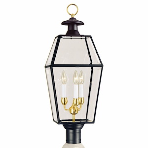 Olde Colony - 3 Light Outdoor Post Lantern In Traditional and Classic Style-29.5 Inches Tall and 11 Inches Wide - 1100705