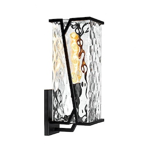 Waterfall - 1 Light Large Outdoor Wall Mount In Transitional  Style-18 Inches Tall and 6.75 Inches Wide