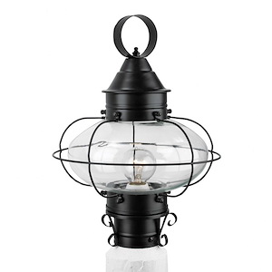 Cottage Onion - 1 Light Medium Outdoor Post Lantern In Traditional and Classic Style-14.625 Inches Tall and 10.625 Inches Wide