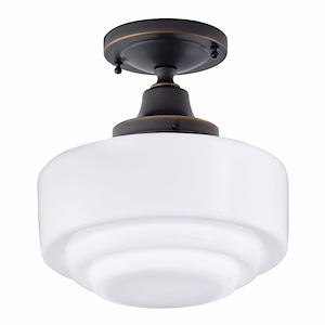 Schoolhouse - 1 Light Flush Mount In Contemporary and Classic Style-9.5 Inches Tall and 9.5 Inches Wide - 1100709