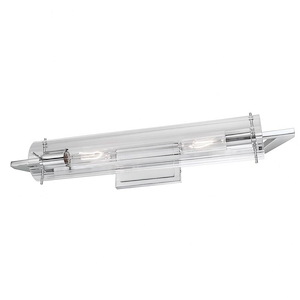 Faceted - 2 Light Linear Wall Sconce In Modern Style-24 Inches Tall and 3.75 Inches Wide