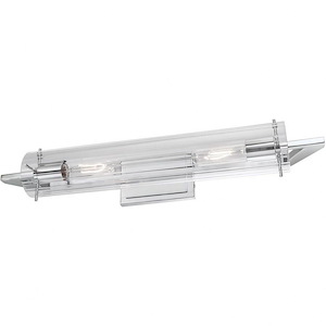 Faceted - 2 Light Linear Wall Sconce In Modern Style-24 Inches Tall and 3.75 Inches Wide