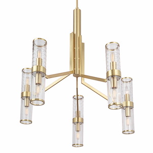 Stripe - 10 Light Chandelier In Modern and Transitional Style-44.25 Inches Tall and 29.75 Inches Wide - 1066377