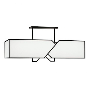 Moiselle - 6 Light Linear Chandelier In Transitional  Style-42 Inches Tall and 16 Inches Wide
