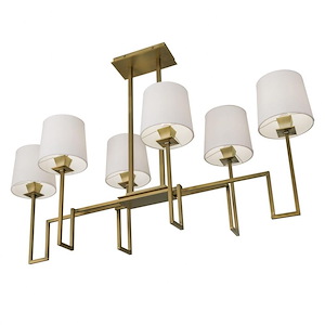 Maya - 6 Light Linear Chandelier In Contemporary and Classic Style-19 Inches Tall and 17 Inches Wide