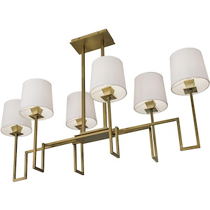 Maya - 6 Light Linear Chandelier In Contemporary and Classic Style-19 Inches Tall and 17 Inches Wide