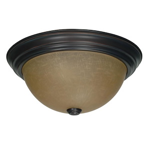 Two Light Flush Mount-13.125 Inches Wide by 5.375 Inches High