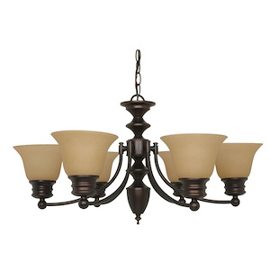 Empire-Six Light Chandelier-26 Inches Wide by 14 Inches High