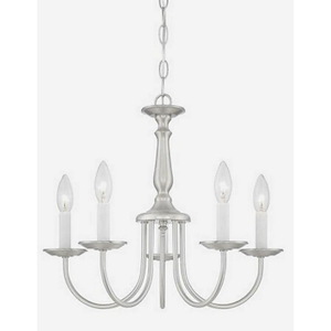 Five Light Chandelier with Candlesticks-18 Inches Wide by 14 Inches High
