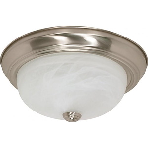 Two Light Flush Mount-13.125 Inches Wide by 5.375 Inches High