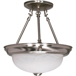 Two Light Semi-Flush-11.375 Inches Wide by 12 Inches High