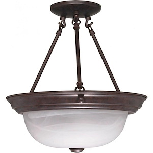 Two Light Semi-Flush-13.25 Inches Wide by 14 Inches High