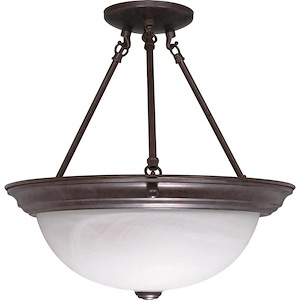 Three Light Semi-Flush-15.25 Inches Wide by 15.5 Inches High