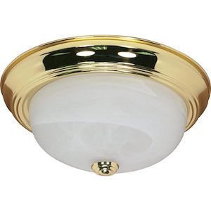 Two Light Flush Mount-11.375 Inches Wide by 4.875 Inches High