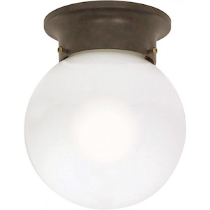 One Light Ceiling Mount-6 Inches Wide by 7.25 Inches High