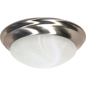 Two Light Flush Mount Twist and Lock-14 Inches Wide by 5.5 Inches High
