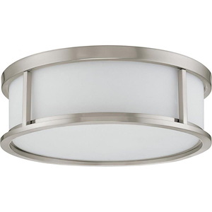 Odeon-Three Light Flush Dome-17 Inches Wide by 5.625 Inches High