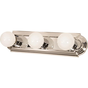 Three Light Vanity Racetrack Style-18 Inches Wide by 4.75 Inches High