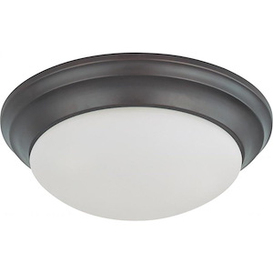 Two Light Flush Mount-14 Inches Wide by 5.5 Inches High