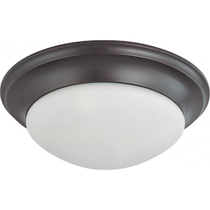 Three Light Flush Mount-17 Inches Wide by 6 Inches High