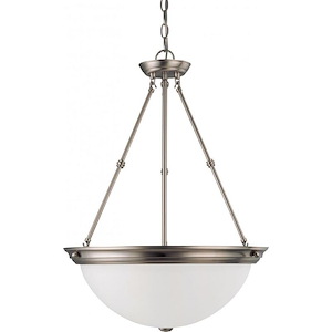Three Light Pendant-20 Inches Wide by 27.75 Inches High