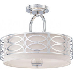 Harlow-Three Light Semi-Flush Mount -15 Inches Wide by 12 Inches High - 278749