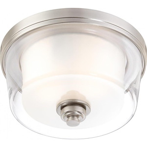 Decker-Two Light Medium Flush Mount-13 Inches Wide by 7 Inches High