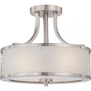 Fusion-Three Light Semi-Flush Mount-13.75 Inches Wide by 12 Inches High