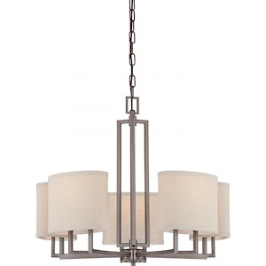 Gemini-Five Light Chandelier-25 Inches Wide by 21.25 Inches High