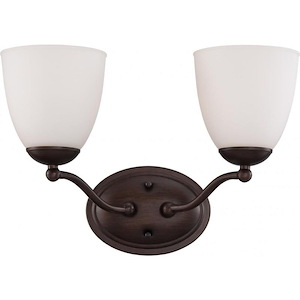 Patton-2 Light Vanity Fixture-15 Inches Wide by 10 Inches High
