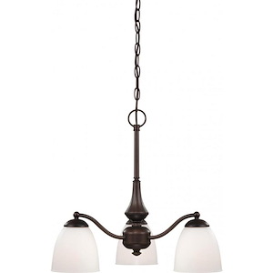 Patton-3 Light Chandelier (Arms Down)-21 Inches Wide by 19 Inches High