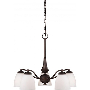 Patton-5 Light Chandelier (Arms Down)-25 Inches Wide by 20 Inches High