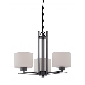 Parallel-Three Light-Chandelier-23 Inches Wide by 17.25 Inches High