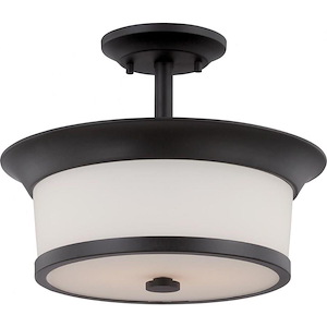 Mobili-Two Light Semi-Flush Mount-13.13 Inches Wide by 10.25 Inches High