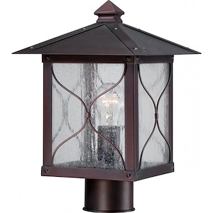 Vega-One Light Outdoor Post Lantern-9 Inches Wide by 13.25 Inches High - 446889