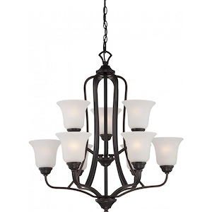 Lola-Nine Light Chandelier-27 Inches Wide by 28.5 Inches High