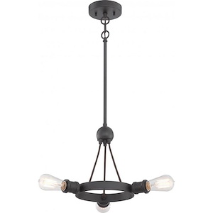 Paxton-Three Light Semi-Flush Mount-21.75 Inches Wide by 11.75 Inches High