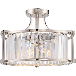 Krys-Three Light Semi-Flush Mount-17.75 Inches Wide by 12.13 Inches High
